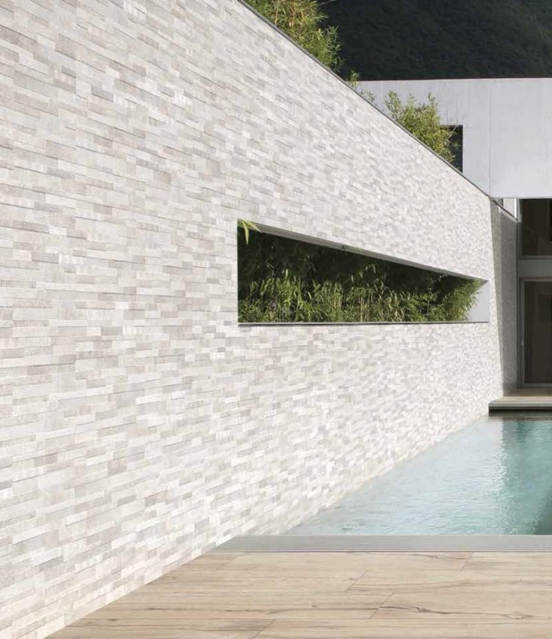 Gres Porcellanato VOLCANO 3D WHITE 15x61 cm rivestimento effetto pietra 3D CERAMICA RONDINE
