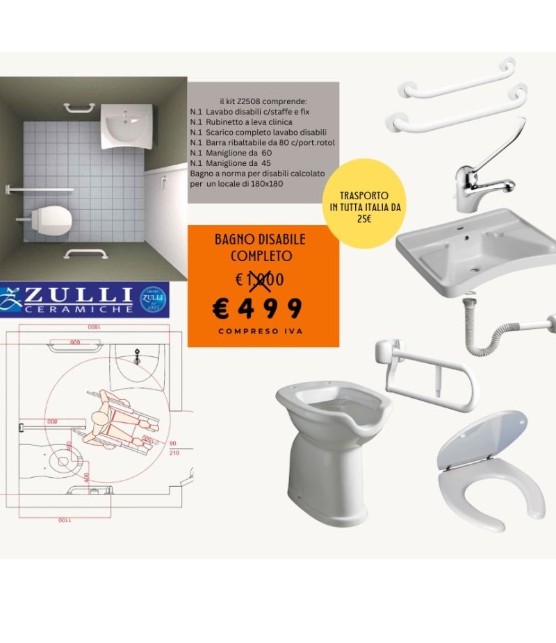 Kit bagno completo per disabili easy