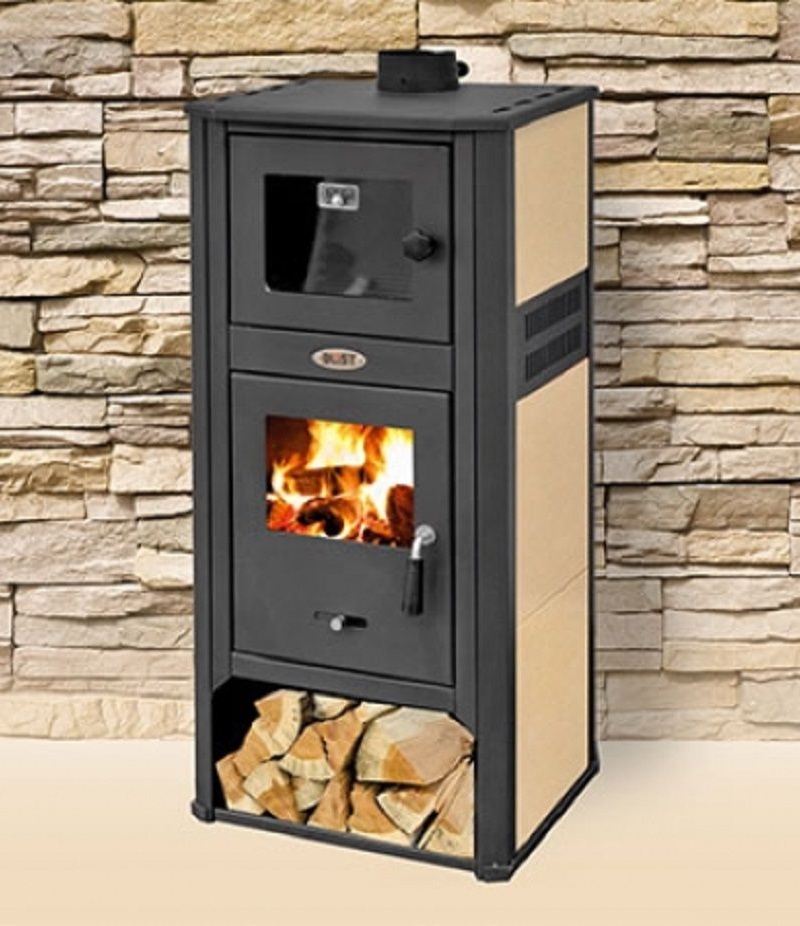 Stufa a legna con forno Ambasador 10-12 KW Beige