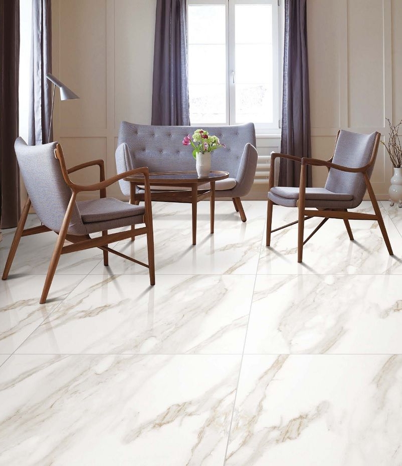 Gres fine porcellanato rettificato levigato Statuario oro effetto marmo60x120