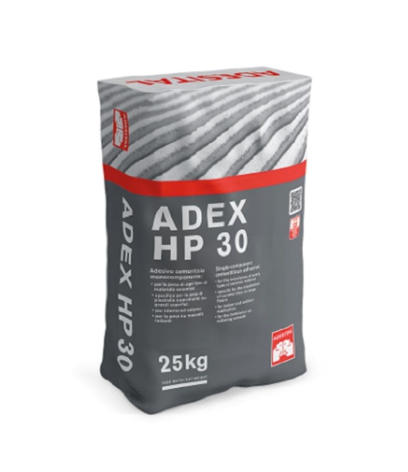 Colla per piastrelle adesivo cementizio Adex Hp 30 grigio
