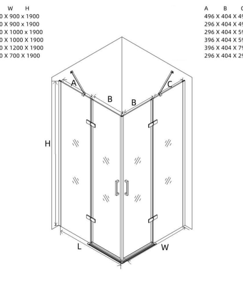 LION BOX DOCCIA SENZA TELAIO 80X80 NERO - (8)