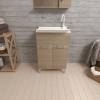 Thumb Mobile Lavatoio 50x50 Rovere moca con tavola lavapanni - (2)