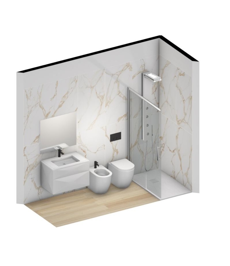 Bagno Completo Effetto Marmo Gold 60x120Pavimento e Rivestimento