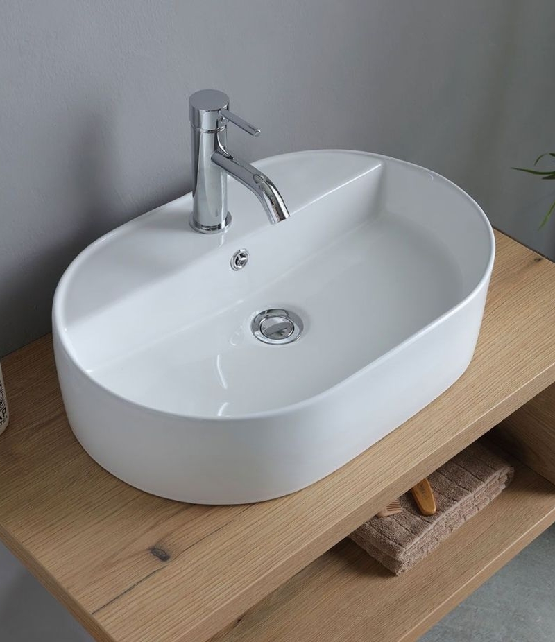 Mobile Bagno  Lavabo appoggio 80 CM   Kos Rovere Naturale - (6)