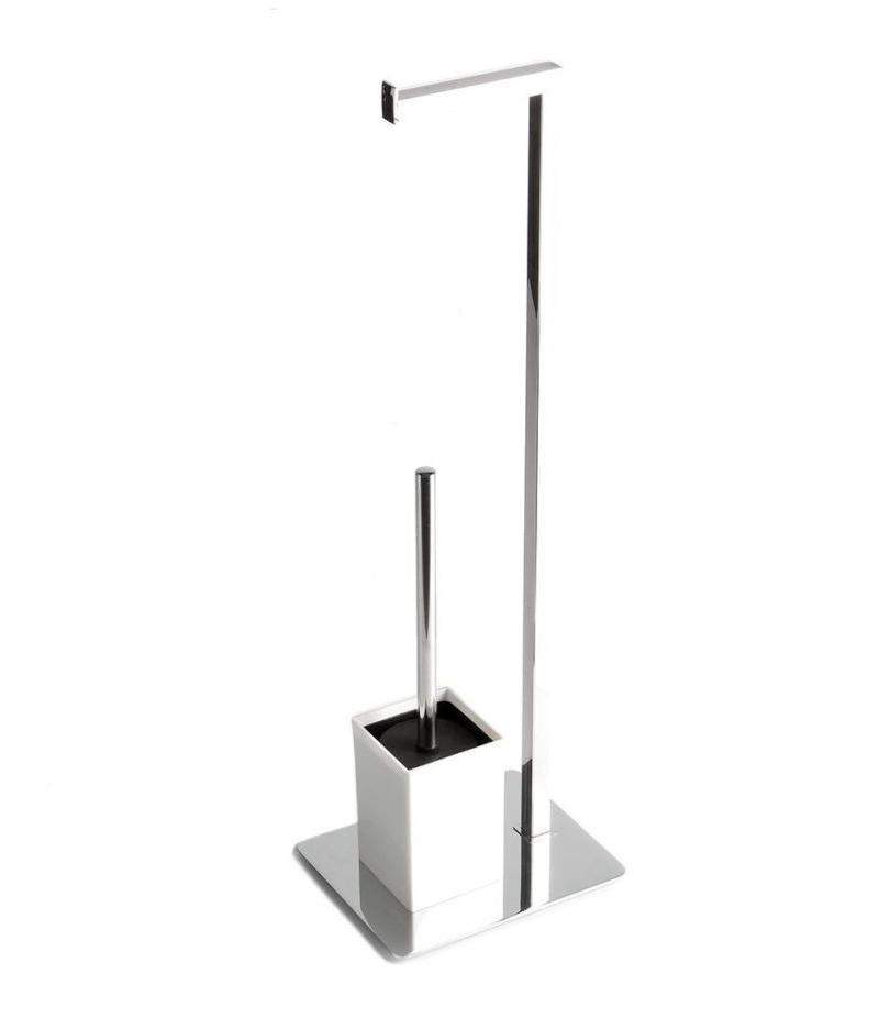 Piantana porta rotolo e scopino  Design Quadro Cromo