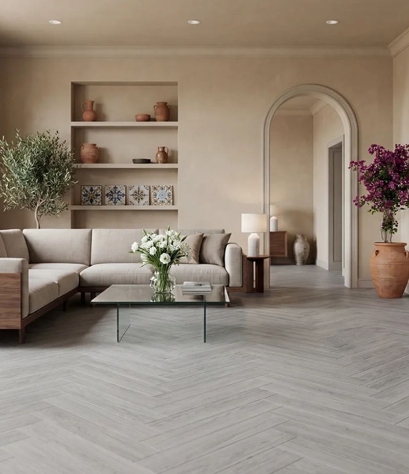 SPC Effetto Legno Spina Italiana Rovere  Argento 0,55 G5i 600x127mm  H6mm(5+1)