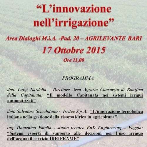 AGRILEVANTE 2015 - Esp. Internaz. Macchine, Impianti e Tecnologie per la Filiera Agricola - BARI