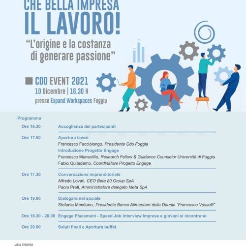 L'EVENTO di CdO Foggia dal titolo "Che bella impresa il lavoro! L'origine e la costanza di generare