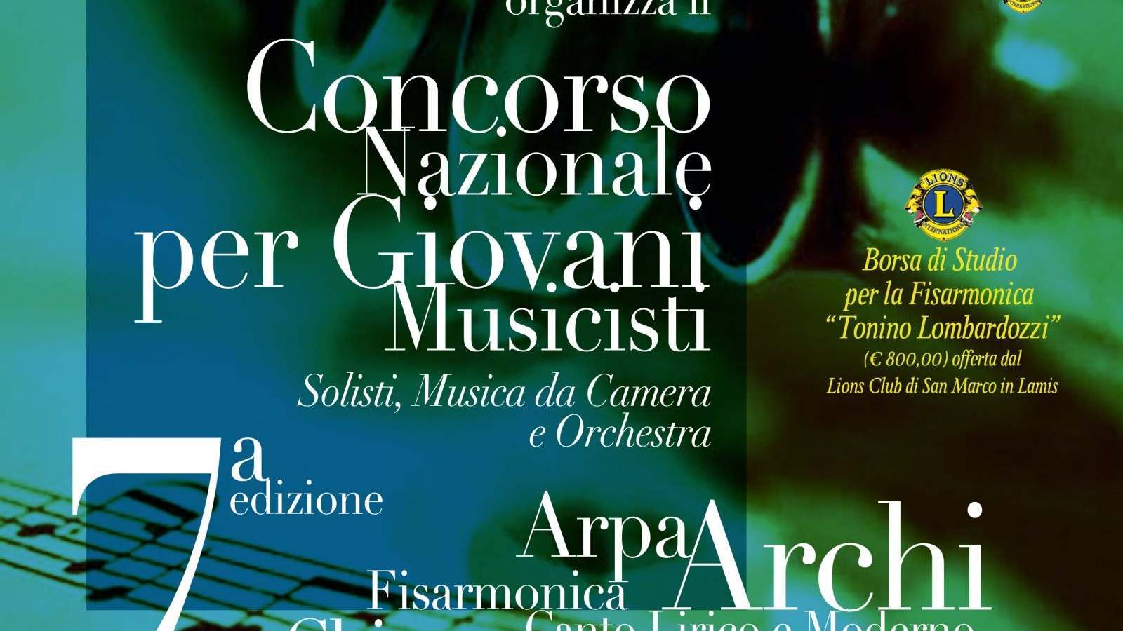 7a EDIZIONE CONSORSO NAZIONALE PER GIOVANI MUSICISTI