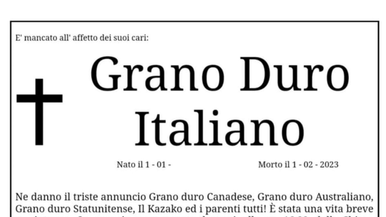 Grano a prezzi troppo bassi.